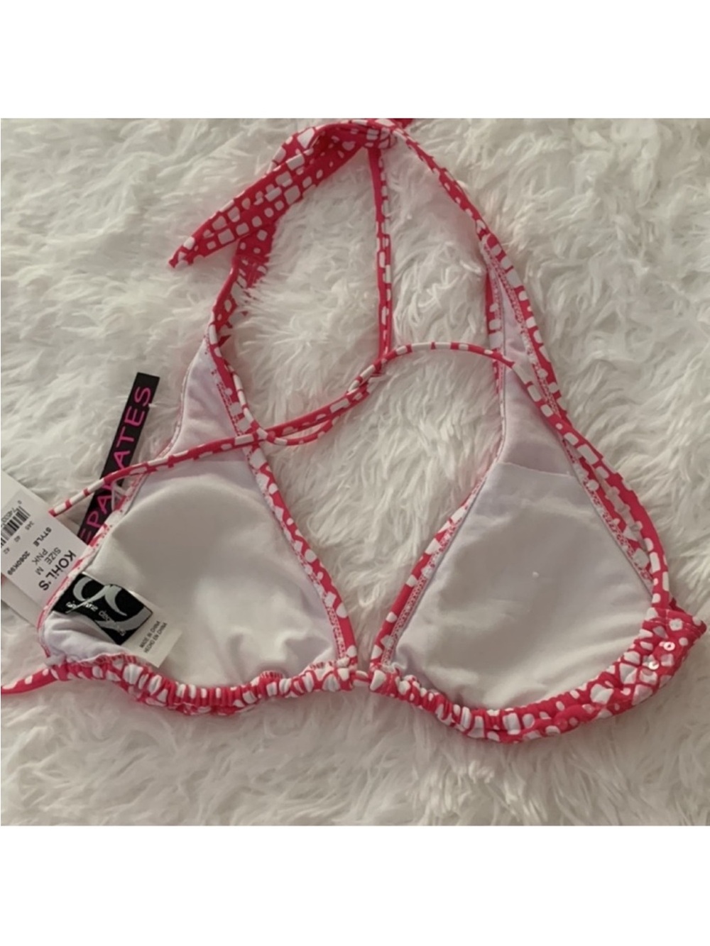 Pink Light Sequins Halter Tie Top Only - Picture 10 of 13
